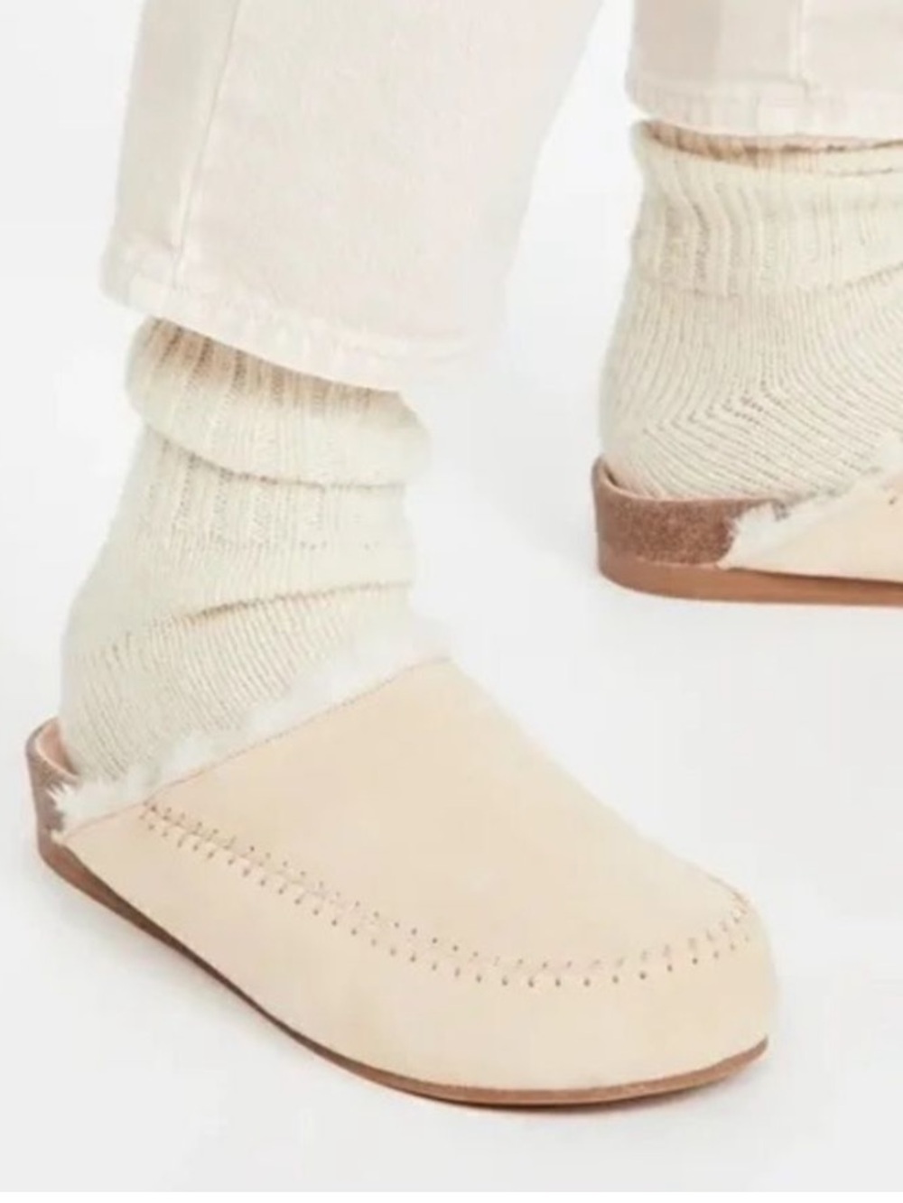 Villa Rouge Valdez Suede Nude Slip-On Slippers in Light Tan mules 7.5 leather